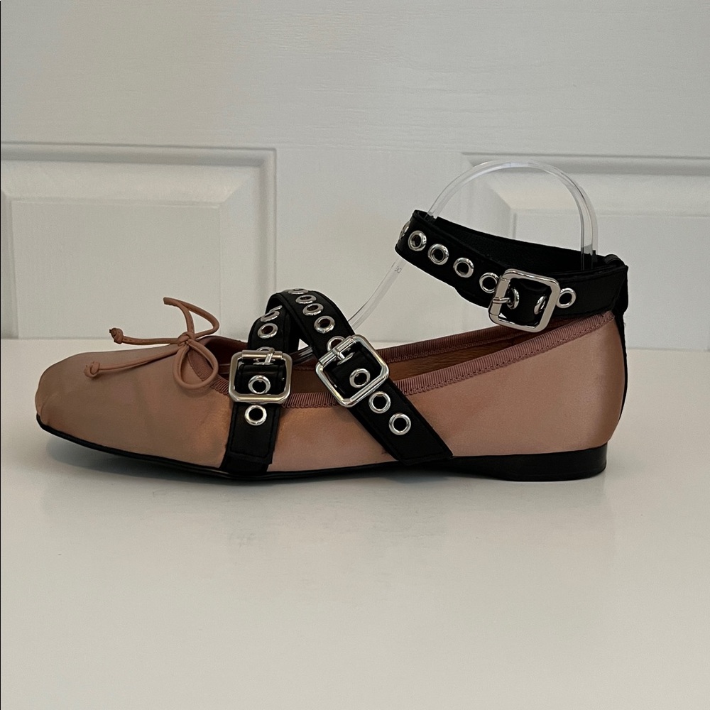 Jeffrey Campbell x Free People Choreo Ballet Flats Natural/Black size 10 - Picture 3 of 8